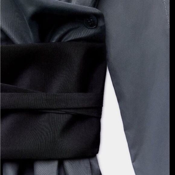 ZARA Gray SILK BLEND SASH KIMONO DRESS LIMITED EDITION Size XS-Small - Picture 6 of 7